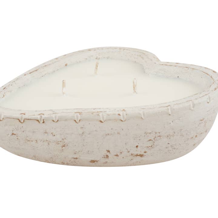 My Amigos Imports - Wholesale Candle Holder - Simple Heart Candle Clay Vessel -2 Color Choices1