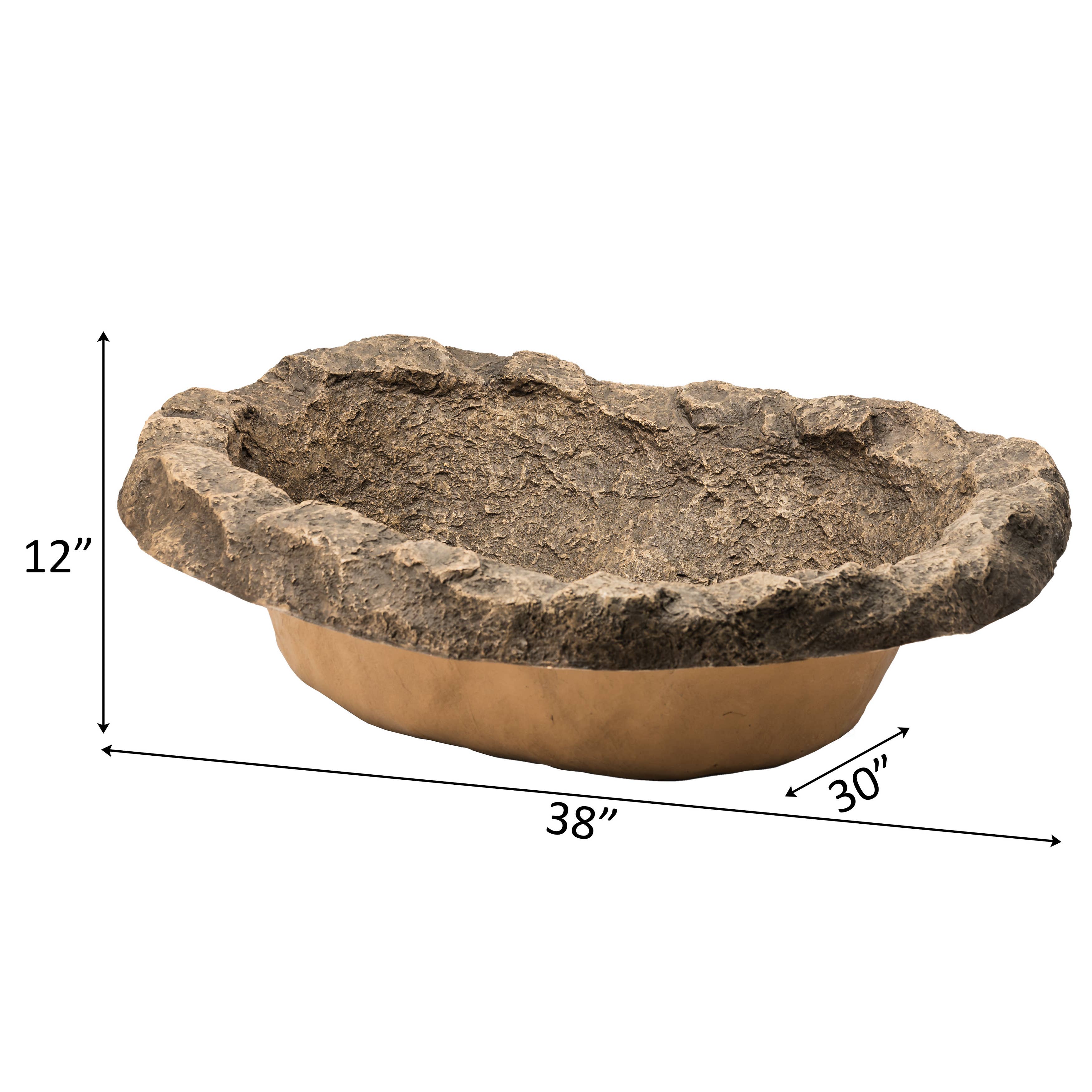 Quickway Imports - Wholesale Outdoor Ornament/Decor - Faux Rock Fiberglass Garden Decorative Water Pond, Sandstone4