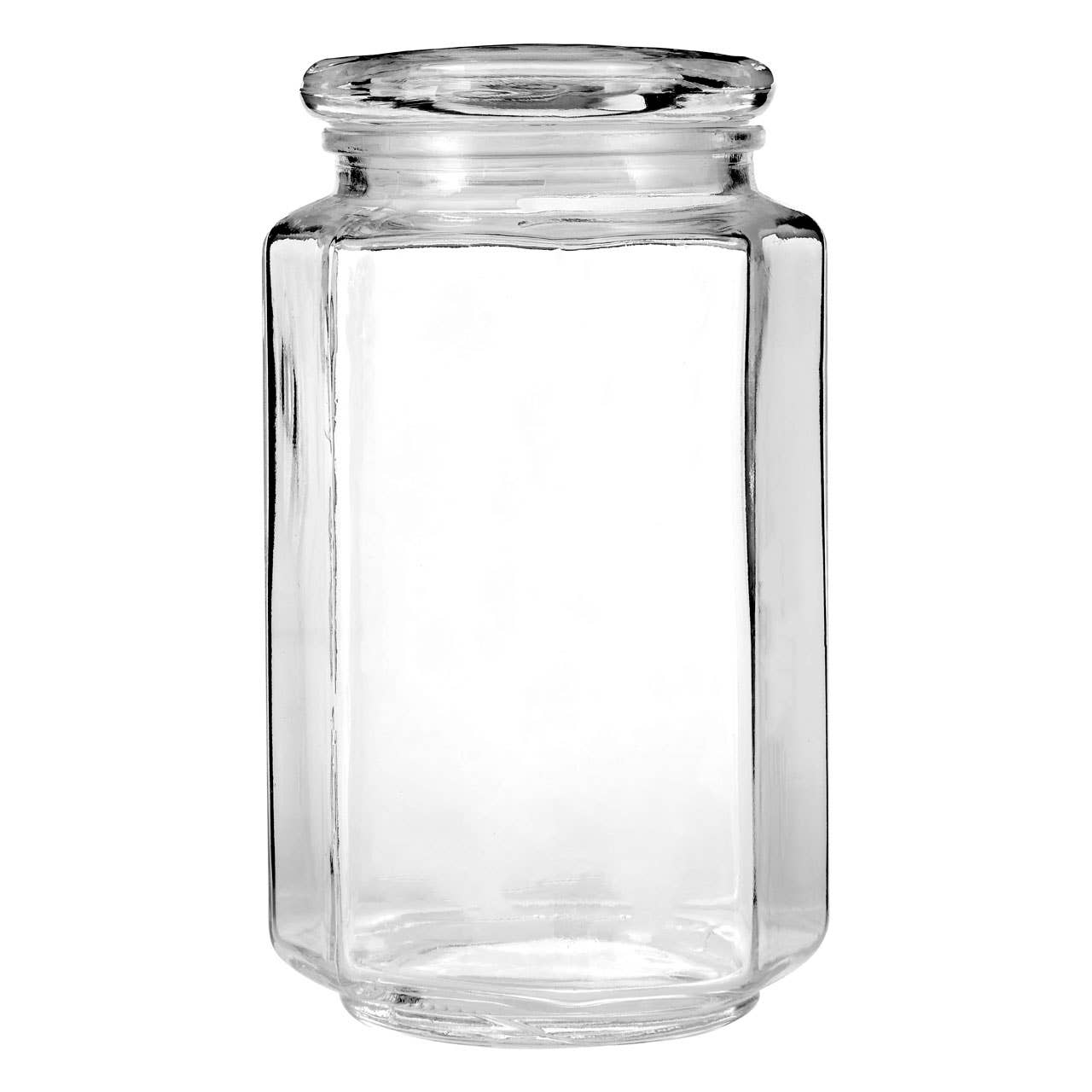 Interiors by Premier – wholesale Jar – Hexagonal Glass Storage Jar - 1050ml1