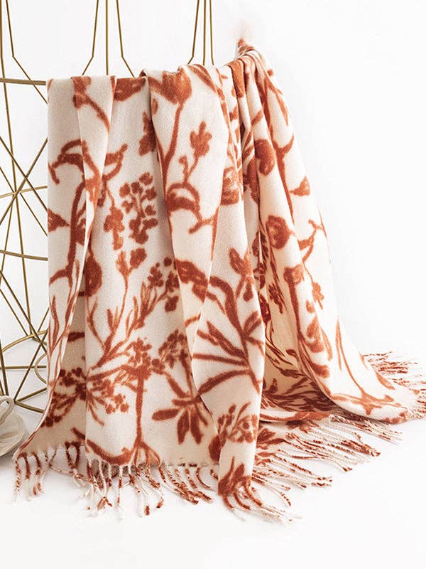 StyleGalX - Vente Écharpe – femme - Châle et écharpe à pompons imprimés de couleur contrastante7