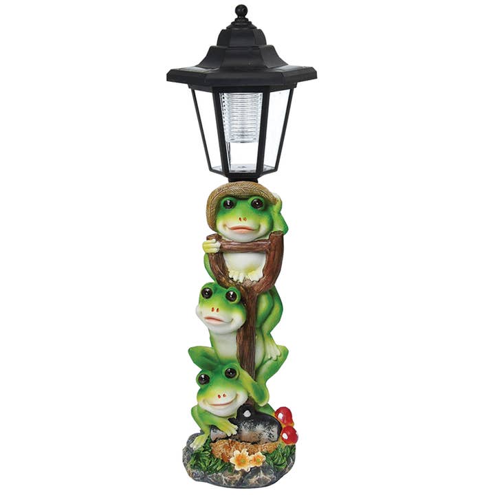Santa’s Workshop Inc. - Wholesale Outdoor Ornament/Decor - 16" Frog Solar Light Post