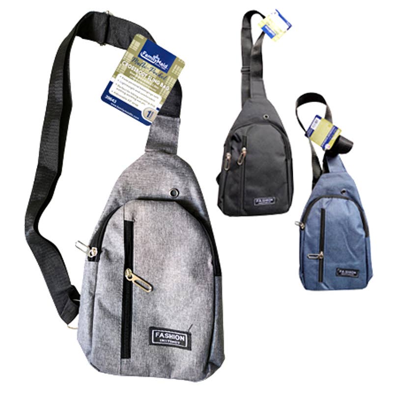 Deluxe Import Trading - Wholesale Crossbody Bag - Unisex - Crossbody Sling Bag with 2 Pockets0