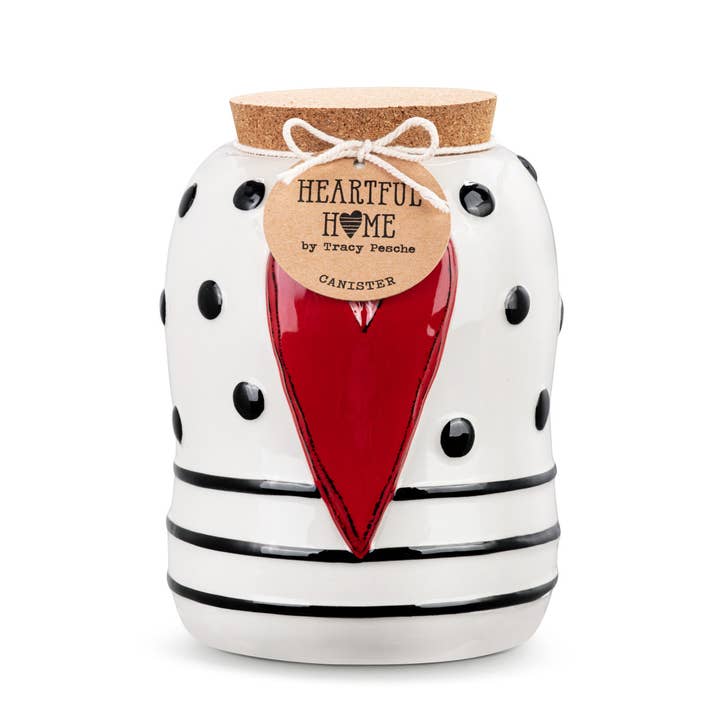 DEMDACO - Wholesale Canister - Red Heart Medium Cork Lid Canister