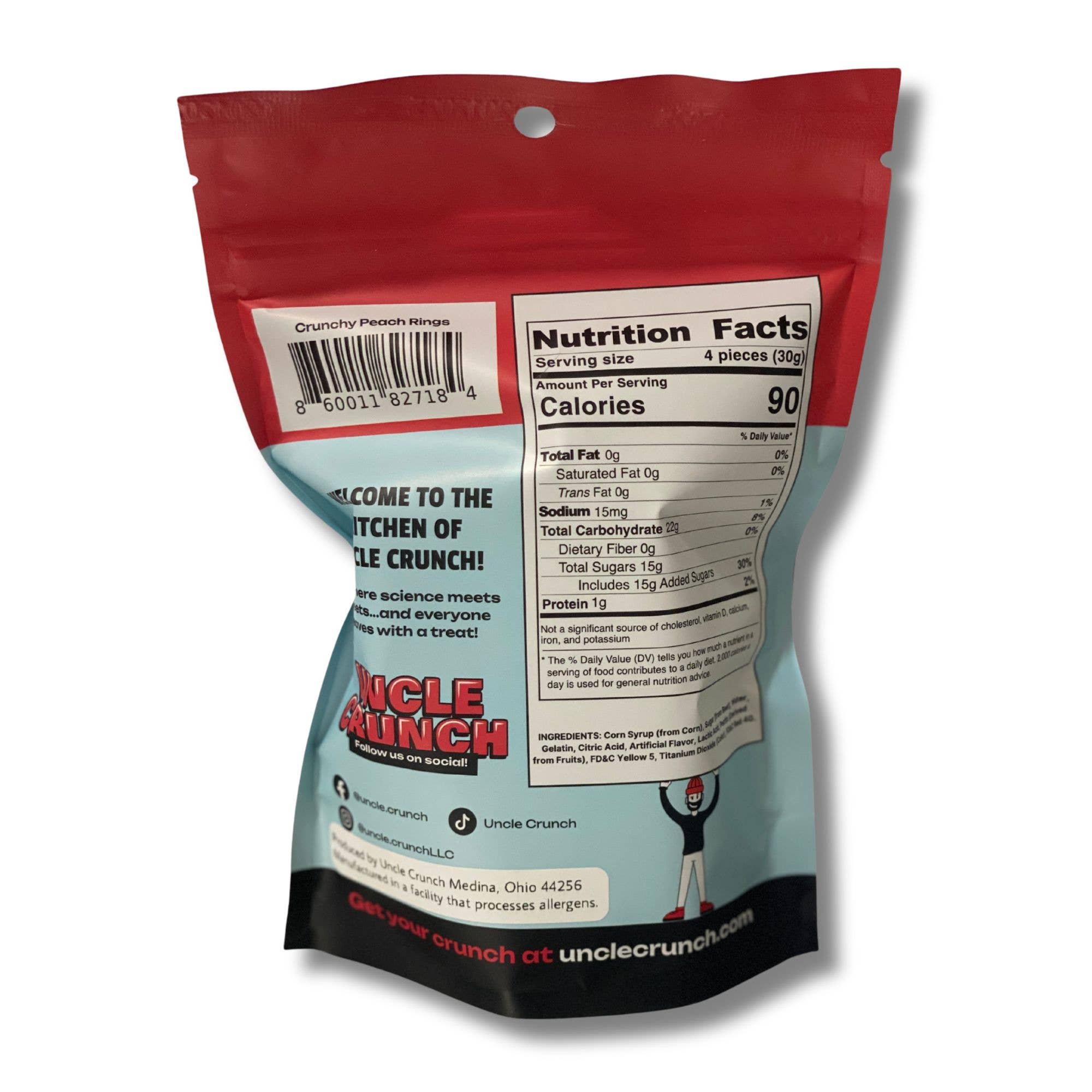 Uncle Crunch - Vente Bonbons gélifiés - Rondelles de pêches croquantes lyophilisées1