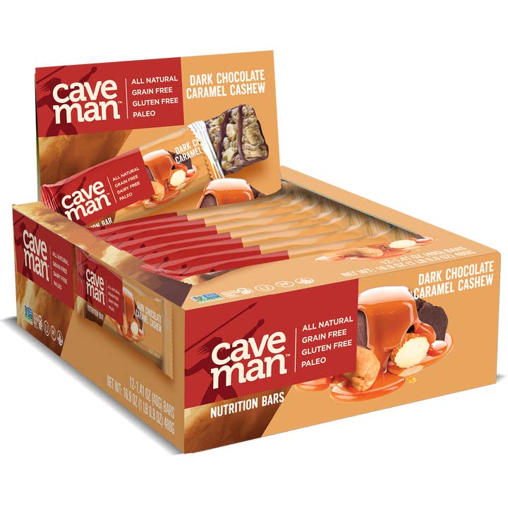 Caveman Foods - Wholesale Snack Bar - Caveman Dark Chocolate Caramel Cashew Nutrition Bars