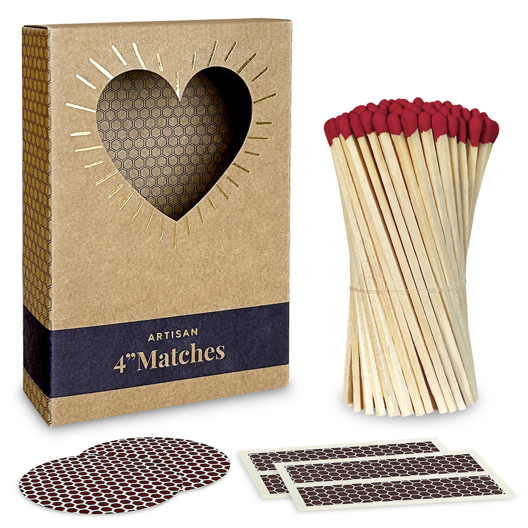 Thankful Greetings - Wholesale Matches - 4" Refill Matches - Colors of Your Choice + Striker Stickers9