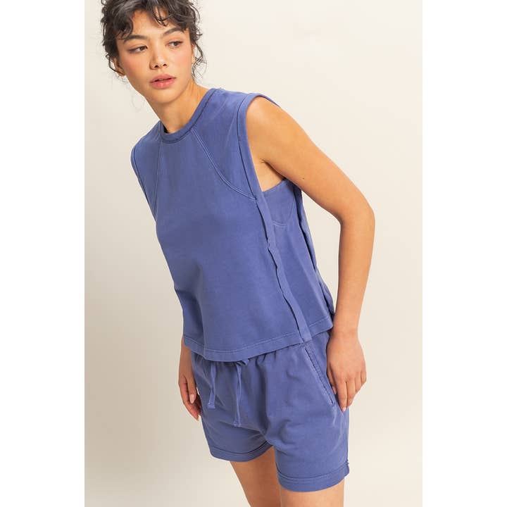 HYFVE - Wholesale Shirt - Women's - DZ25C561-Round Neck Sleeveless Boxy Top