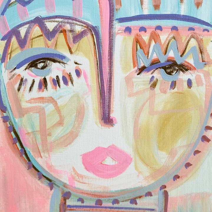 Fine But Doing Her Best Chica - Grasscloth Print for wholesale by Windy O'Connor Art & Home