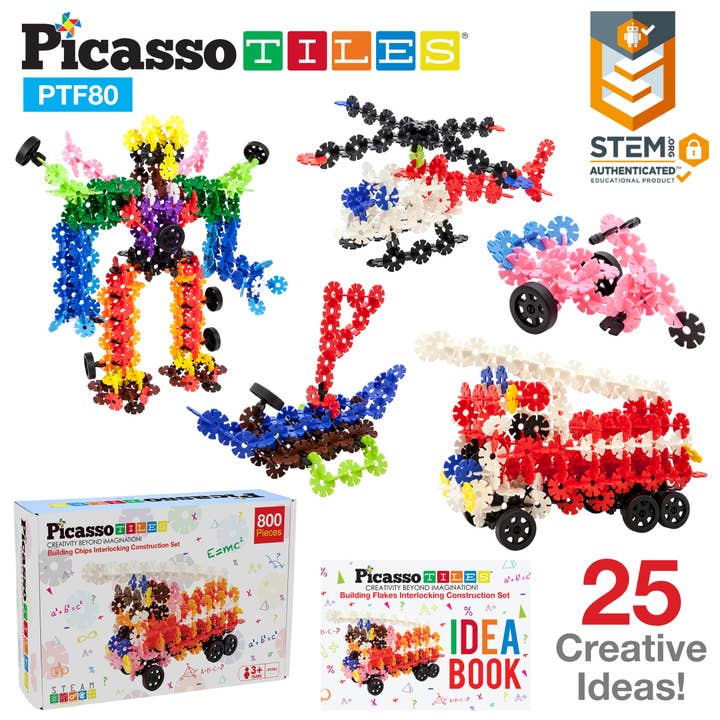 PicassoTiles 800 pezzi di chip da costruzione con 10 ruote per la vendita all'ingrosso da parte di PicassoTiles