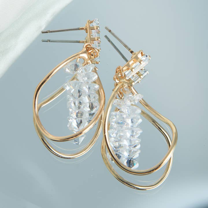 Adria Crystal rechteckige Ohrringe für den Großhandel von Howard's