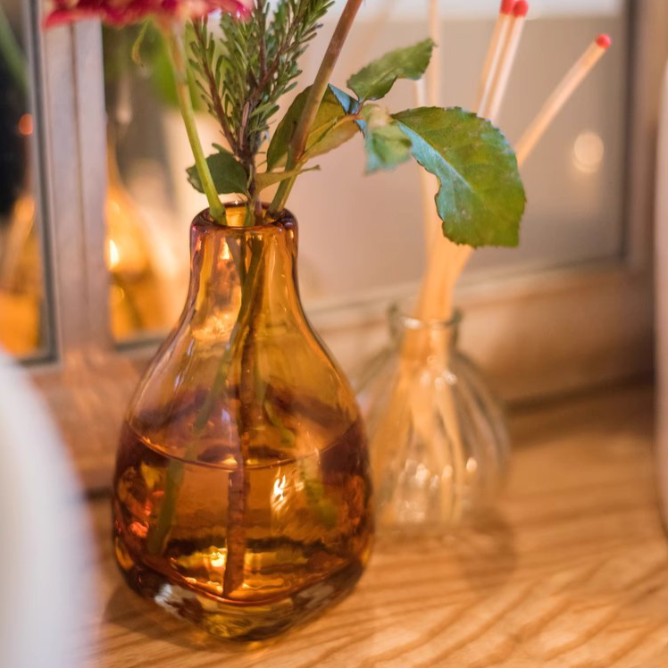 Rustic Reach - Wholesale Vase - Amber Handblown Glass Bottle8