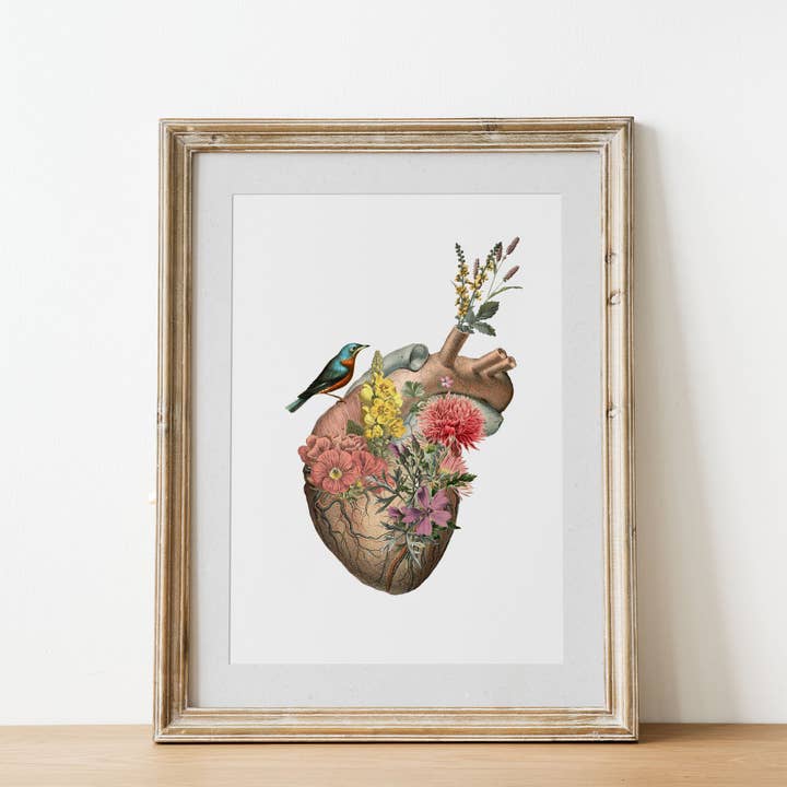 Wild Flowers Heart Print for wholesale by PRRINT!