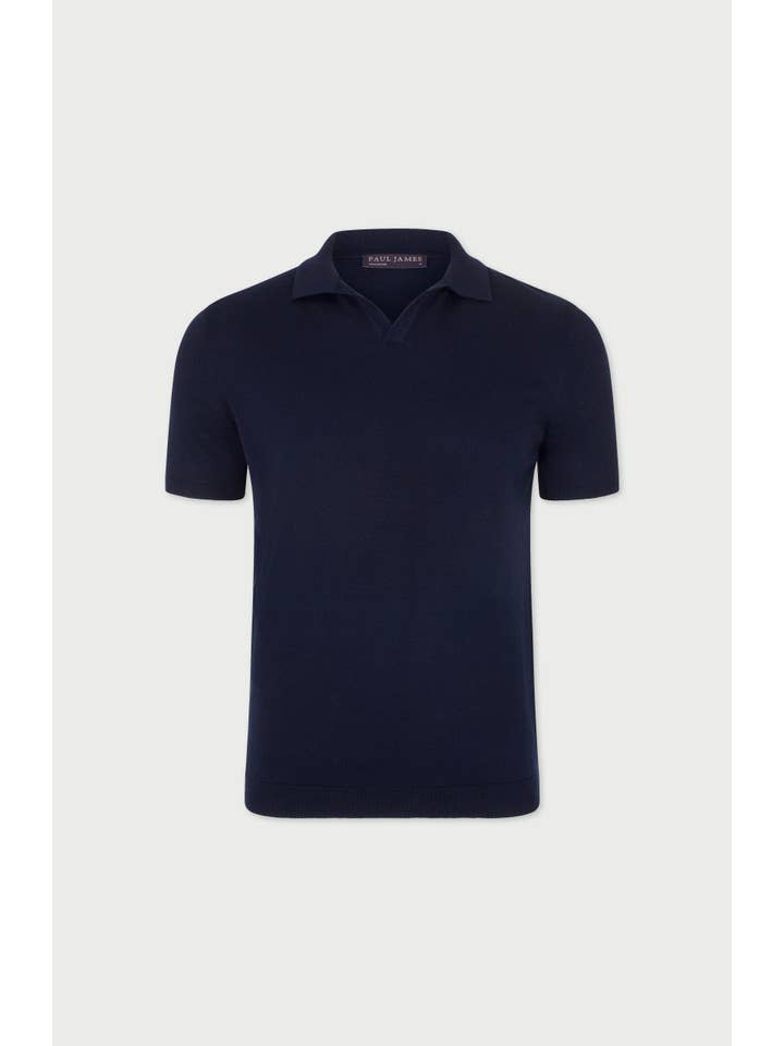 Paul James Knitwear – wholesale Polo – Men’s – Mens Ultra Fine Cotton Buttonless Polo Shirt14