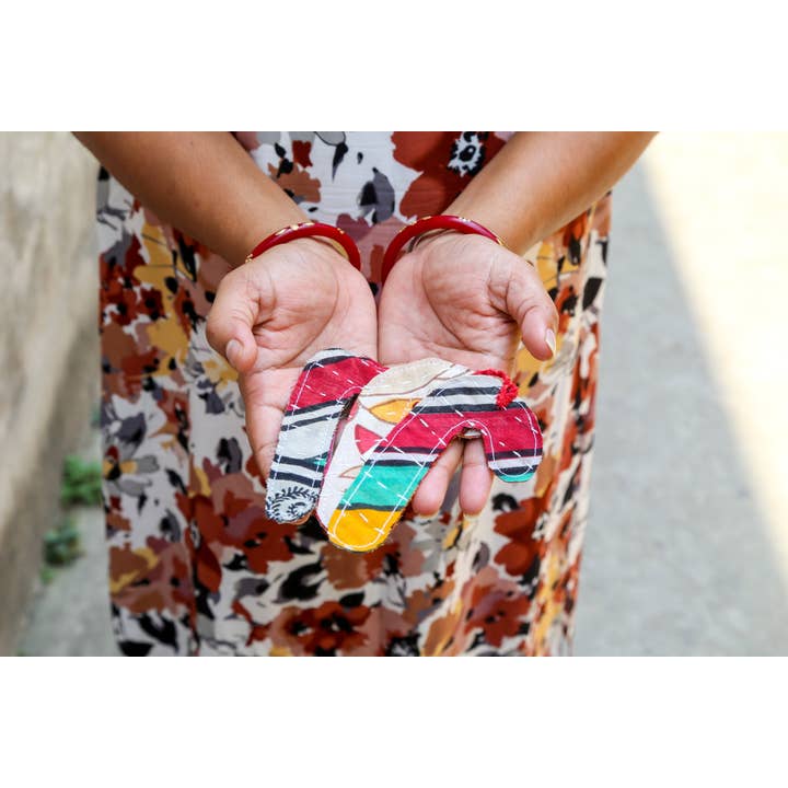 Asha Project - Wholesale Ornament - Kantha Christmas Ornaments | Candy Cane2