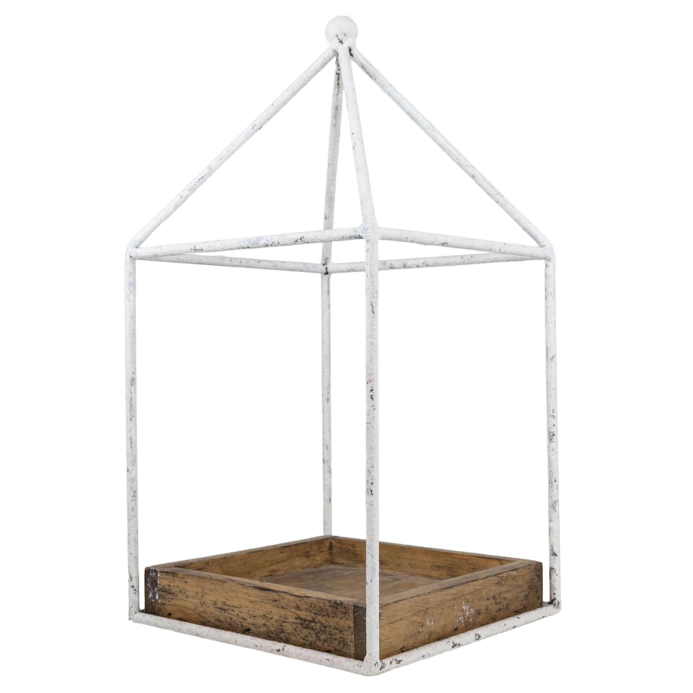 Foreside Home & Garden - Wholesale Decorative Tray - SALE - Belle Platform Tray White Metal & Wood2