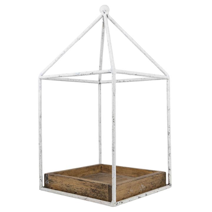 Foreside Home & Garden - Wholesale Decorative Tray - SALE - Belle Platform Tray White Metal & Wood2