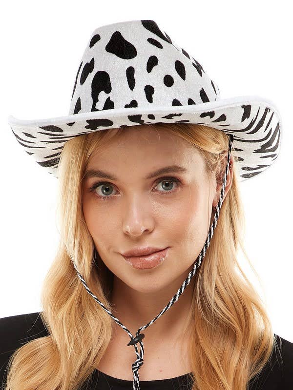 KBW Global Corp. - Vente Chapeau de cowboy – femme - Chapeau de cowboy imprimé vache0