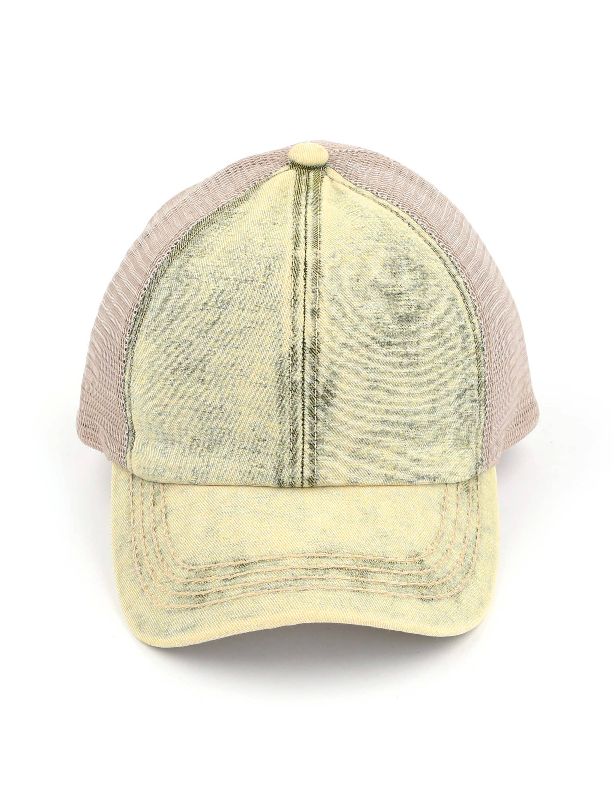 Truly Contagious - Wholesale Ponytail Cap - Women's - CC Washed Denim Criss Cross Cap ( BT-1009 )3