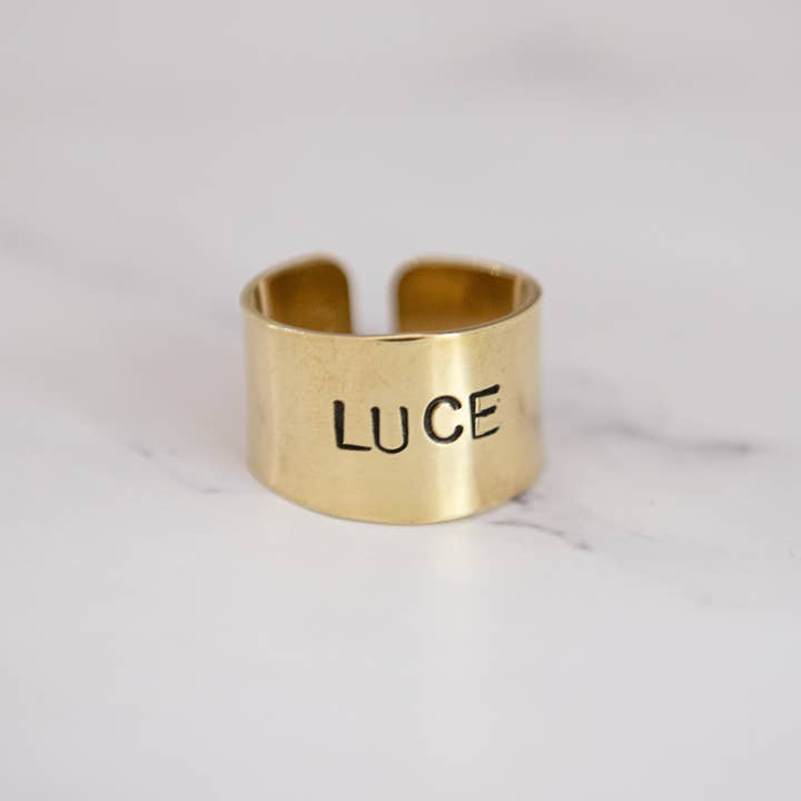 Loti jewels - Wholesale Band/Stacked Ring - MESSAGE RING IN BRASS WITH ENGRAVING21