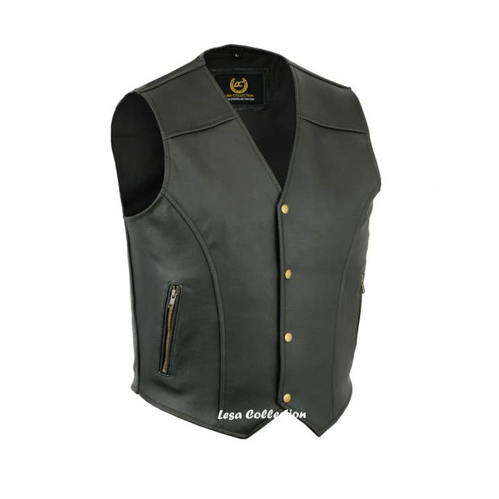 Leather Waistcoat Biker Vest Motorcycle Motorbike Leather for wholesale by Lesa collection