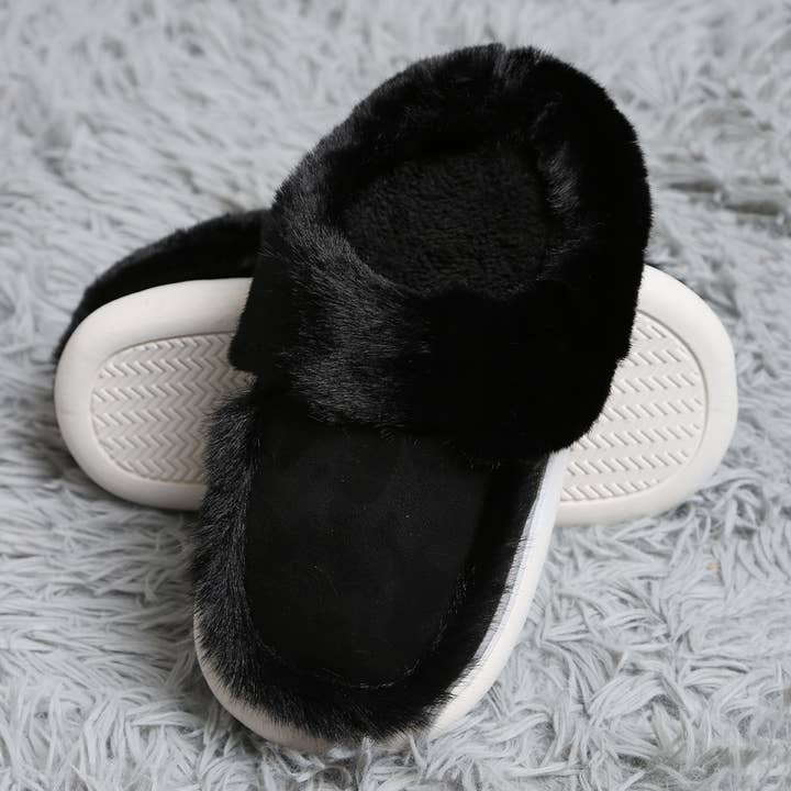 Fashion City - Wholesale Slippers – Women's - Faux Fur Suede Fuzzy Warm Slippers 8