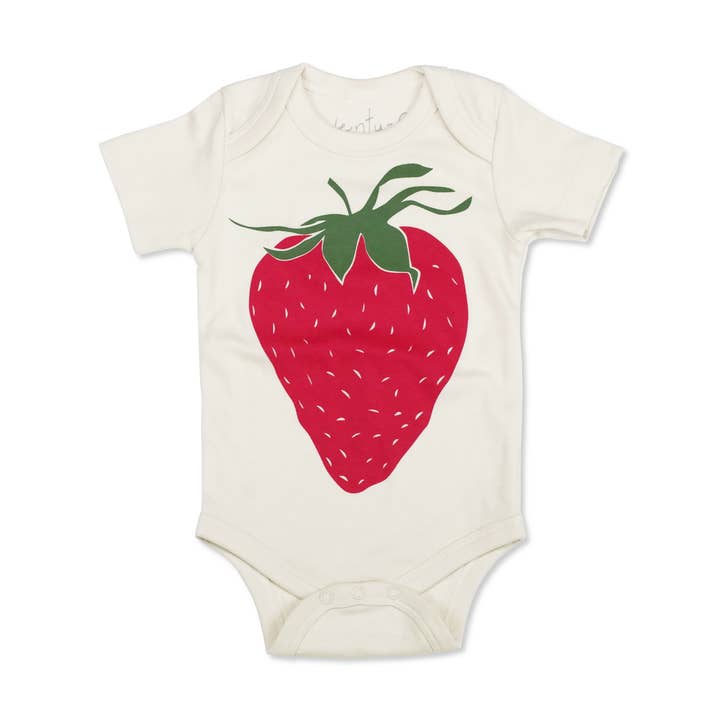 Strawberry Fruit Organic Cotton Baby Bodysuit for wholesale by eleventy-five