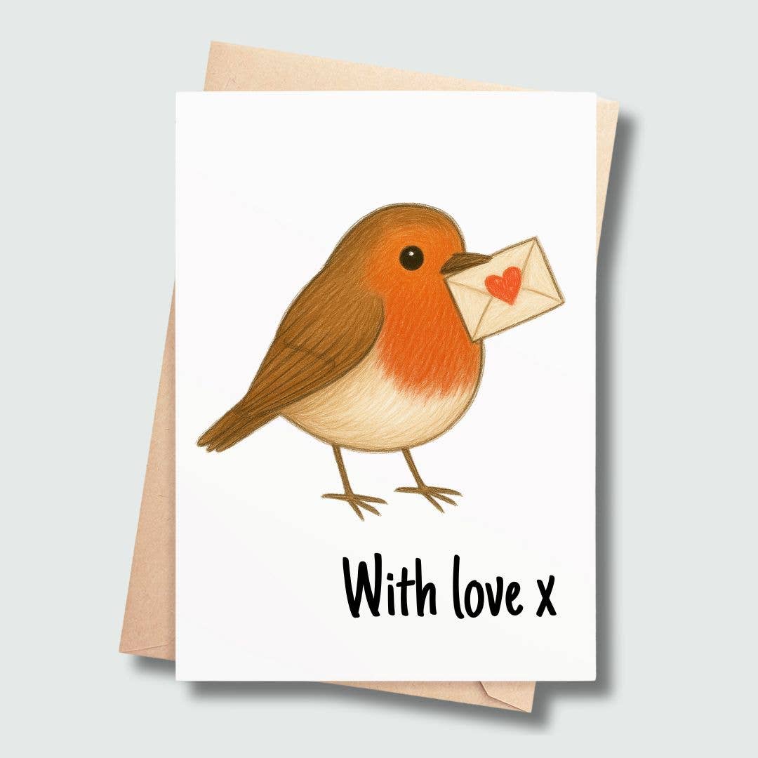 SP Gifts - Wholesale Everyday Greeting Card - Robin "With Love" – Irish A6 Card0