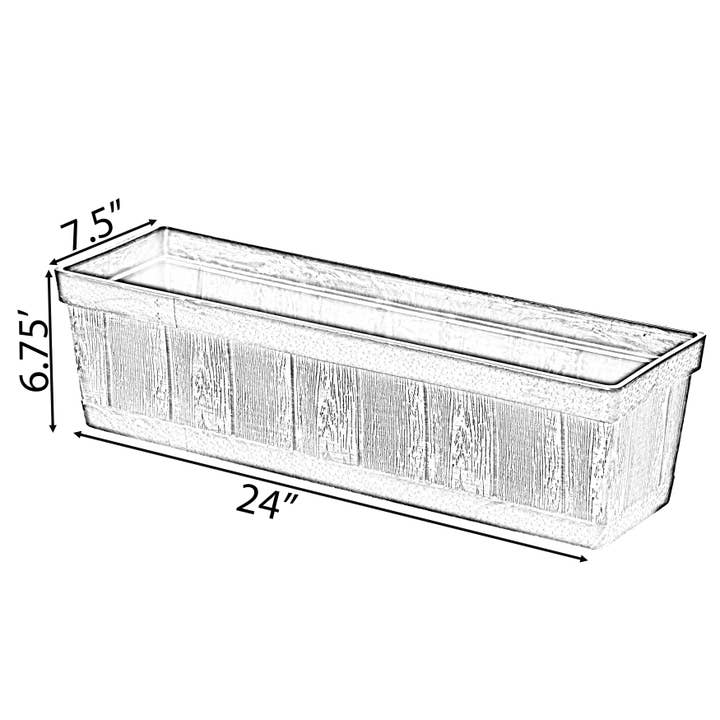 Quickway Imports – suporte para vasos de plantas por atacado – Caixa de plantador de plástico para calha retangular externa e interna, Veg4