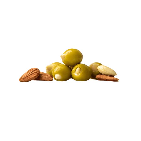 The French Farm - Wholesale Olives - Triana Olivas Almond stuffed Manzanilla Olives 9.88oz2