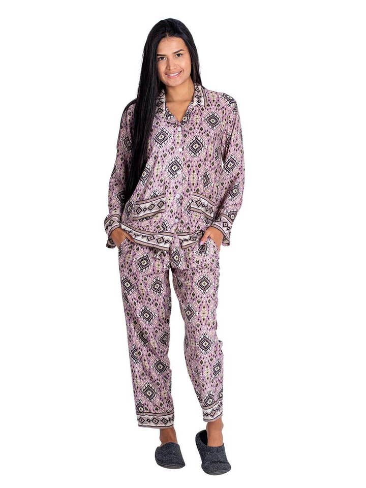 Kimago Look - Wholesale Sleepwear Set - Women's - Women's Two-Piece Silk Pyjamas5