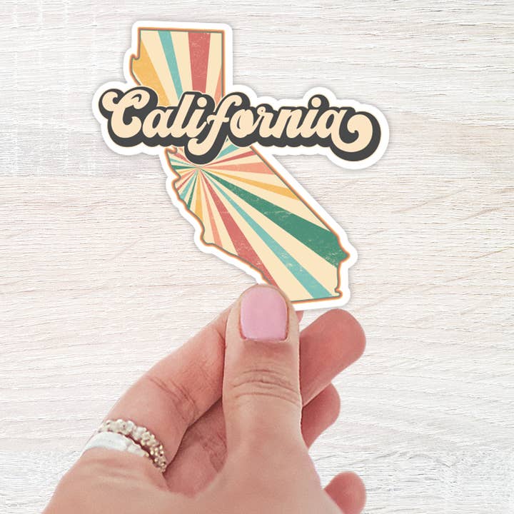 California State Retro Sticker for wholesale by The Daydreamer Designz