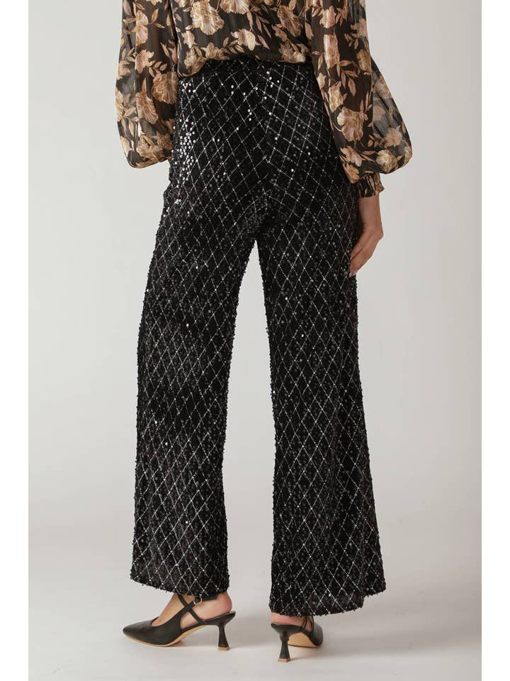 Black A sequin pant - IP8688 for wholesale on Faire