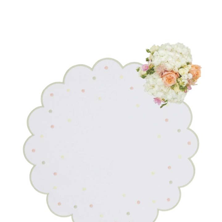 Scalloped Garden Round Placemats - Set of 4 and other Purchase wholesale lace placemats. Free returns & net 60 terms on Faire trending on Faire.