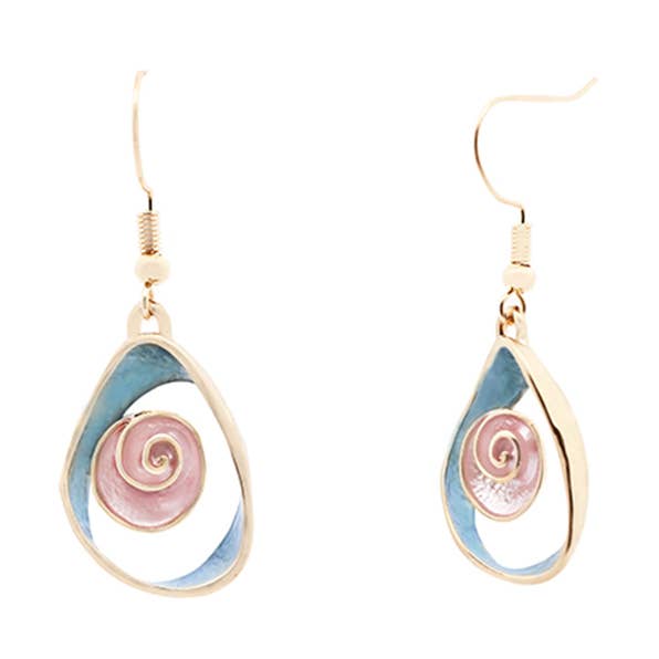 Boucles d’oreilles pendantes fleur émaillée - SW2432A152 pour la vente par AMORINO SRL