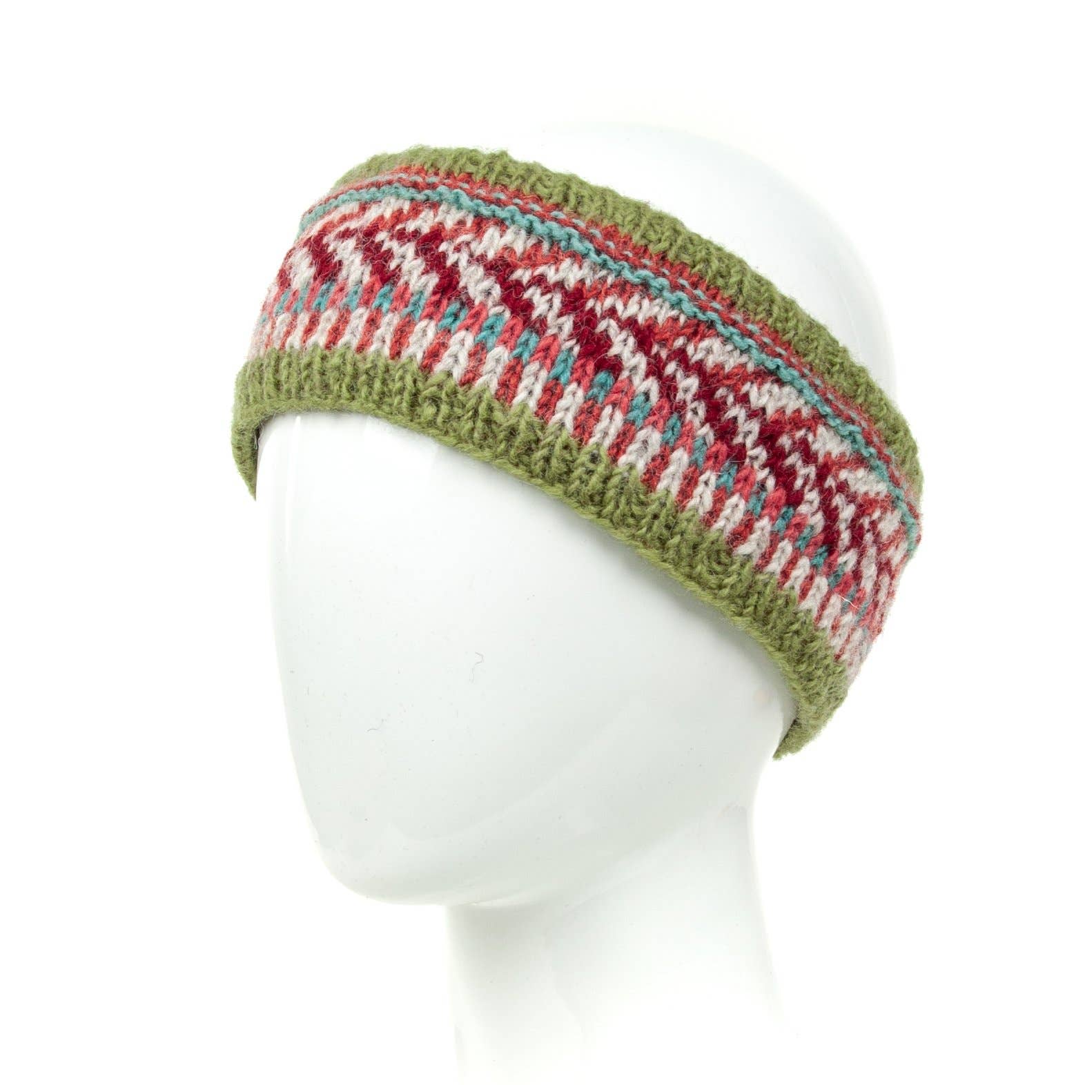 Lost Horizons Knitwear – Ships from USA - Vente Bandeau – femme - Bandeau en laine tricotée Nina avec motif à rayures audacieuses2