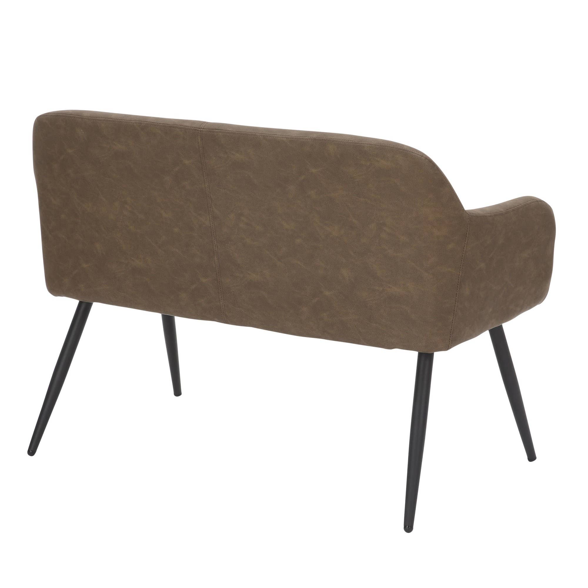 Black Steel Camel PU Daniella High Back Bench for wholesale on Faire10