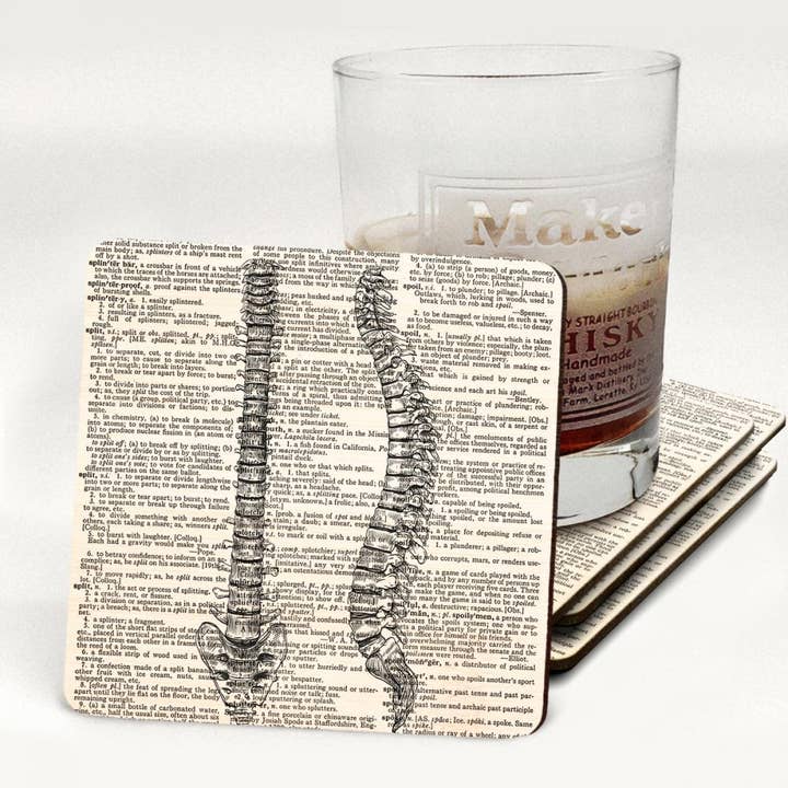 Sous-verre en bois Human Spine pour la vente par Fresh Prints of CT
