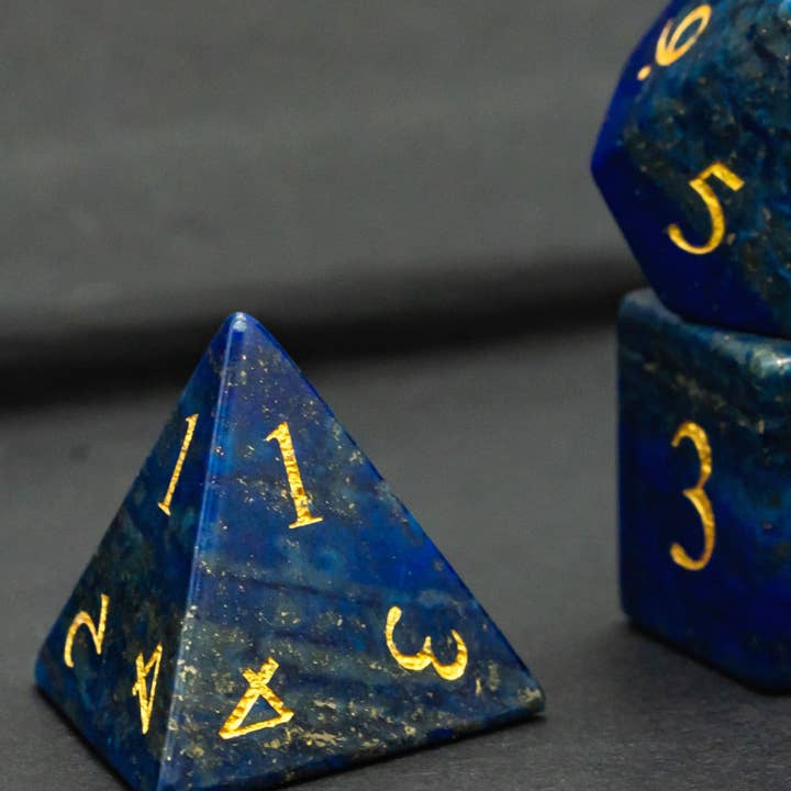 Geek Therapeutics - Wholesale Dice - Lapis Lazuli Gemstone Dice Set