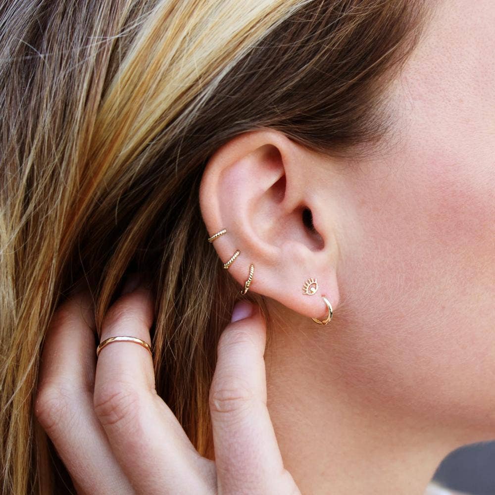 Ofina Jewelry - Wholesale Huggie Earrings - 10k Solid Gold Twisted Huggie13