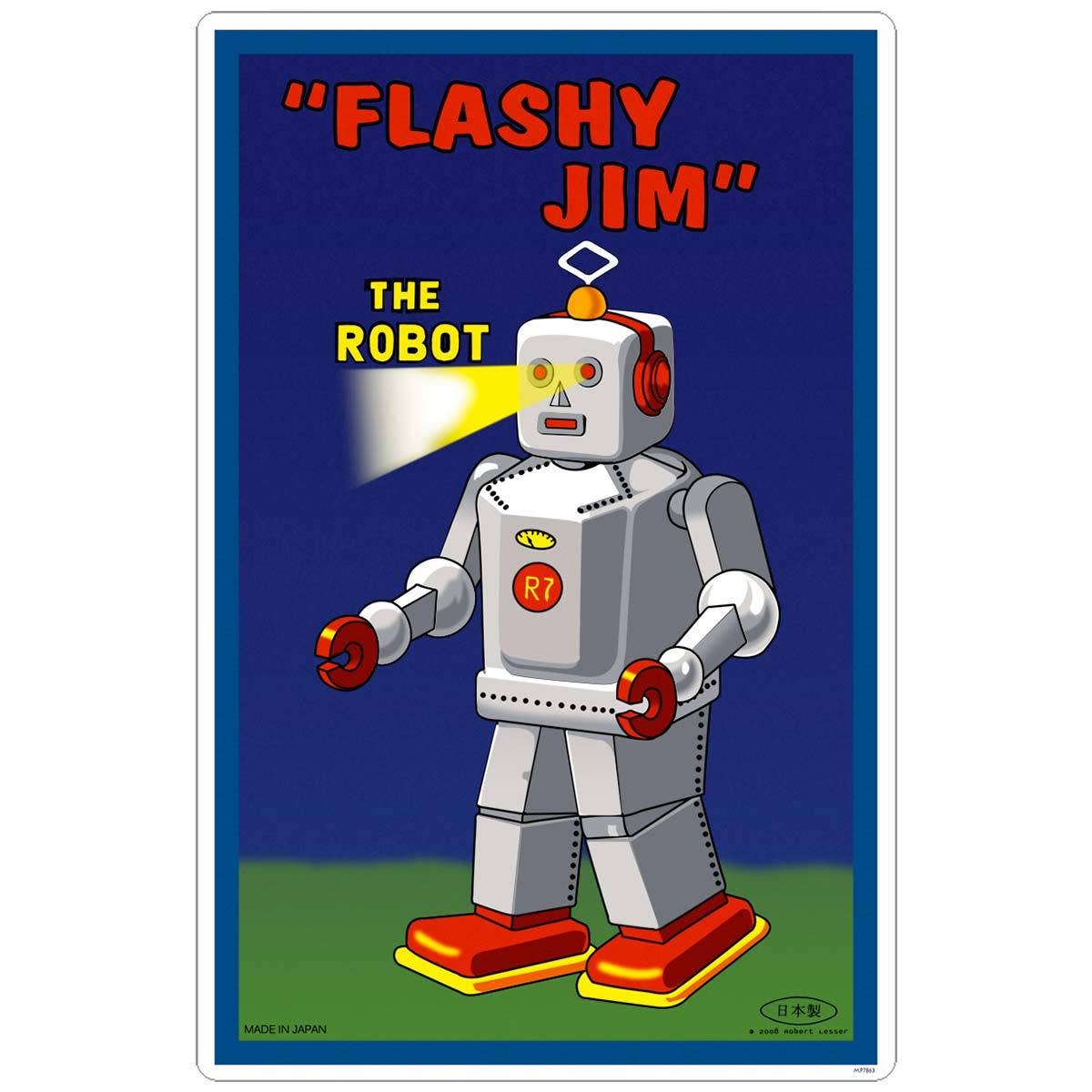 RetroPlanet - Venta al por mayor Pegatina - Pegatina de juguete de lata de robot Jim0