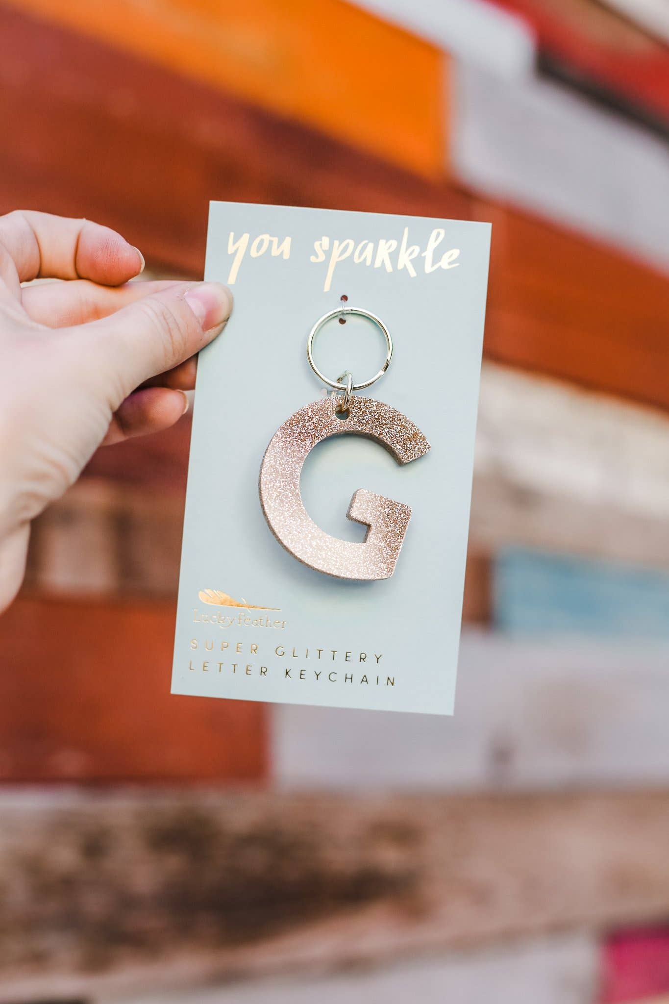 Lucky Feather - Vente Porte-clés – femme - Porte-clés à paillettes - Lettre - G2