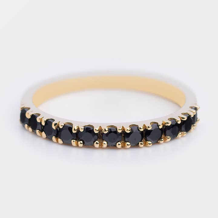 Dax - Anel de pedra ônix preto vermeil em ouro 18K por atacado de Zafeer