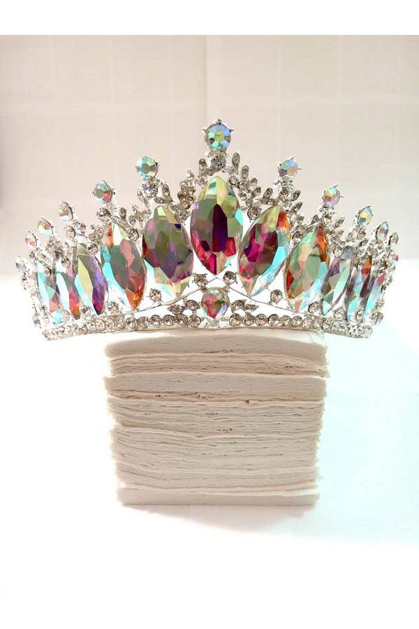 Chicas - Wholesale Tiara - Women's - One Size Fits All Metal Tiara With Jewels HT912-25