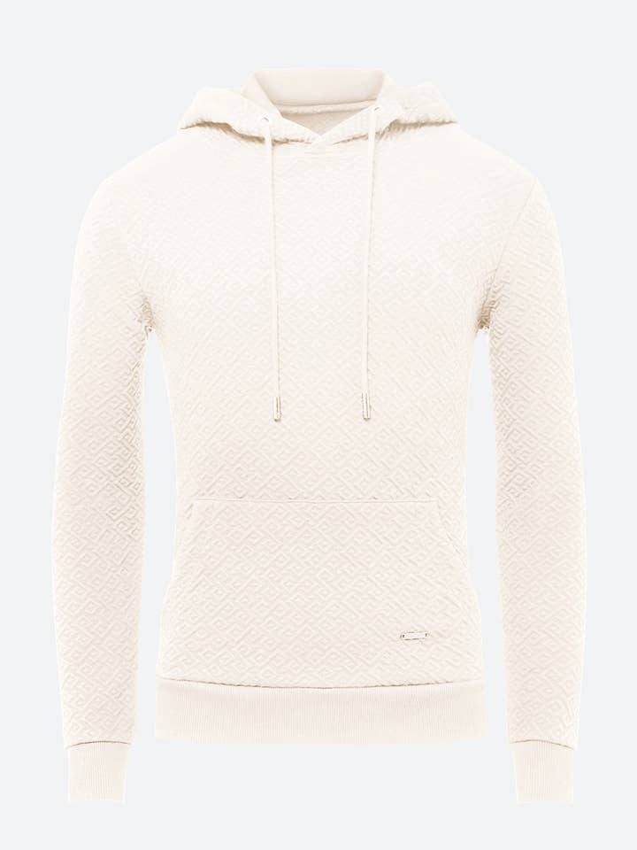 Herre Gorriti Gaucho Mønstret Hættetrøje i Creme for engroshandel hos Gaucho Buenos Aires