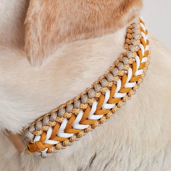 Braided Dog Collar - Biothane/Paracord - Yellow for wholesale by Truffe & Flair