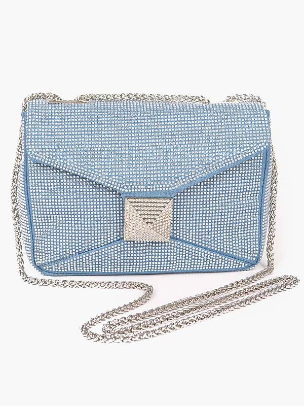 Pochette en jean à strass Hot Fix pour la vente par Shop Neighbors