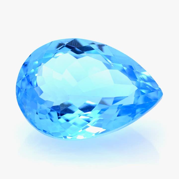 31.59 ct Topaze bleue suisse taille poire pour la vente par Naturjoya