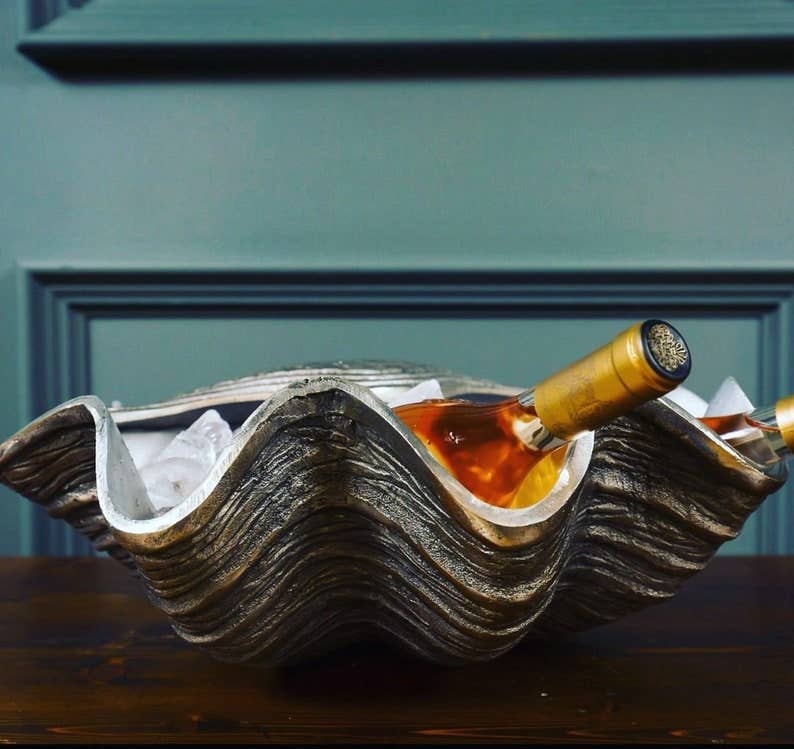 DDecorStore - Wholesale Ice Bucket - Clam shaped Wine Cooler ice bucket BIG Heavy length 26"3