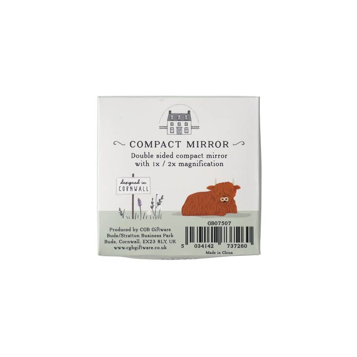 CGB Giftware – wholesale Compact mirror – Bramble Farm Highland Cow Compact Mirror In Gift Box5