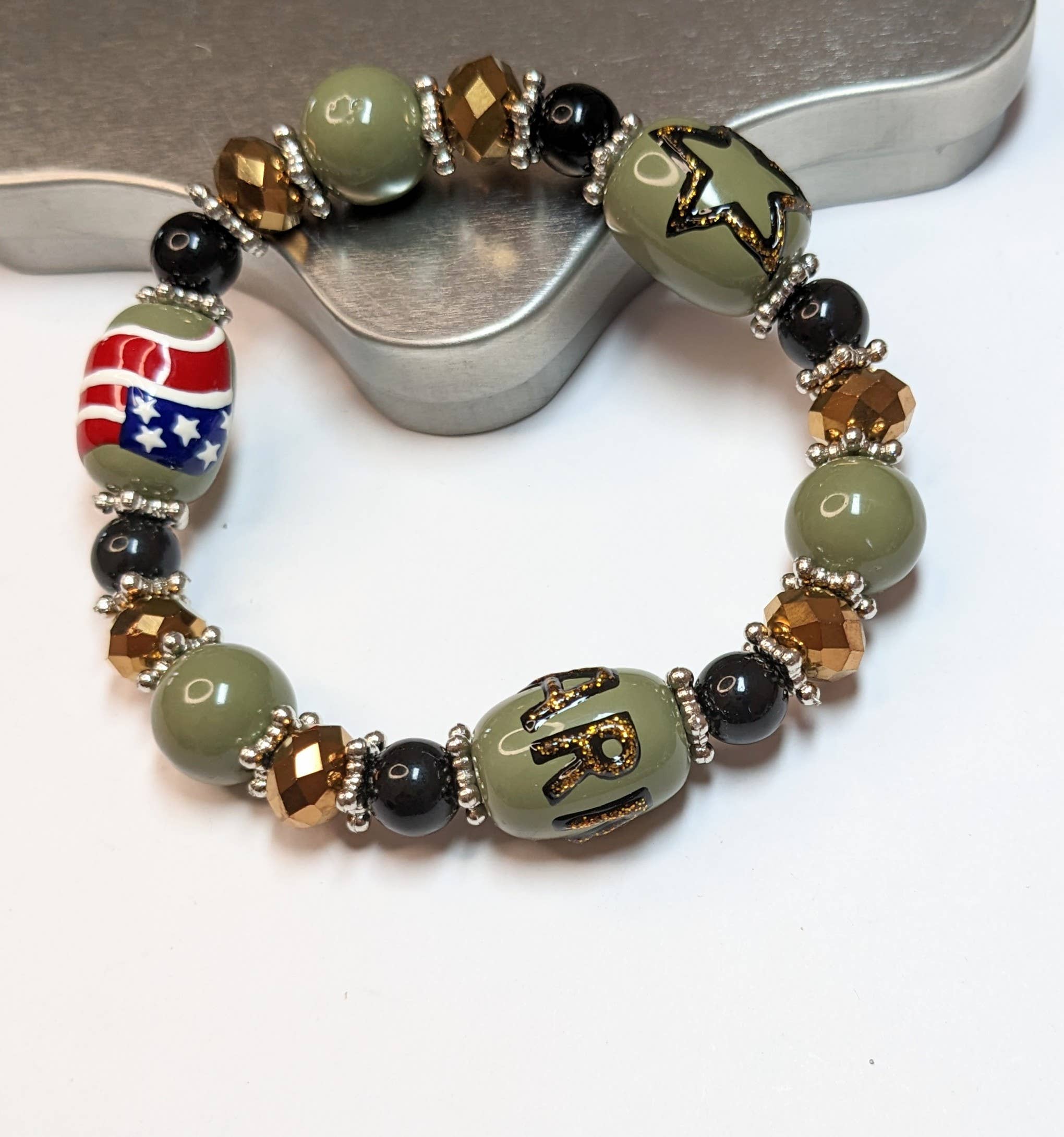 Fiona Accessories - Wholesale Beaded Bracelet - USA Military Navy Air Force Coast Guard Army Bracelet Gift10